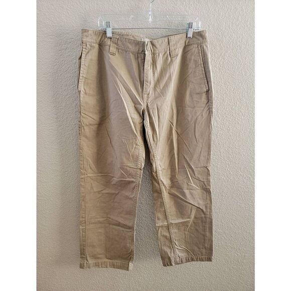 Anchorblue Mens Cropped Pants Straight Leg Casual Brown Size 34 - Picture 1 of 3